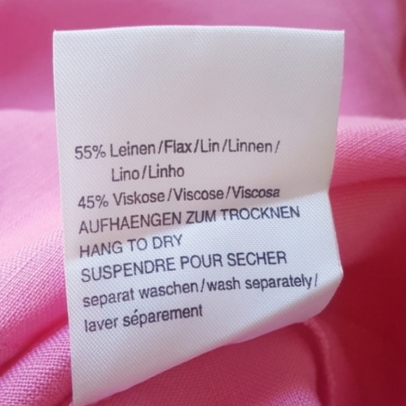 Betty Barley pretty pink linen midi dress - Picture 6 of 8